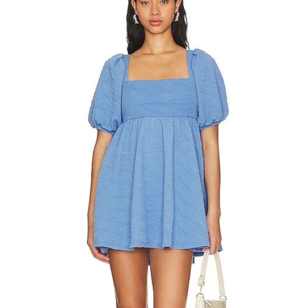 Free People Violet Puff Sleeve Mini Dress